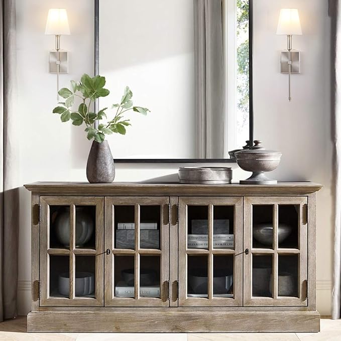 PERMO Set of 2 Classic Rustic Industrial Wall Sconce Lighting Fixture with Flared White Textile Lamp Shade and Brushed Tapered Column Stand