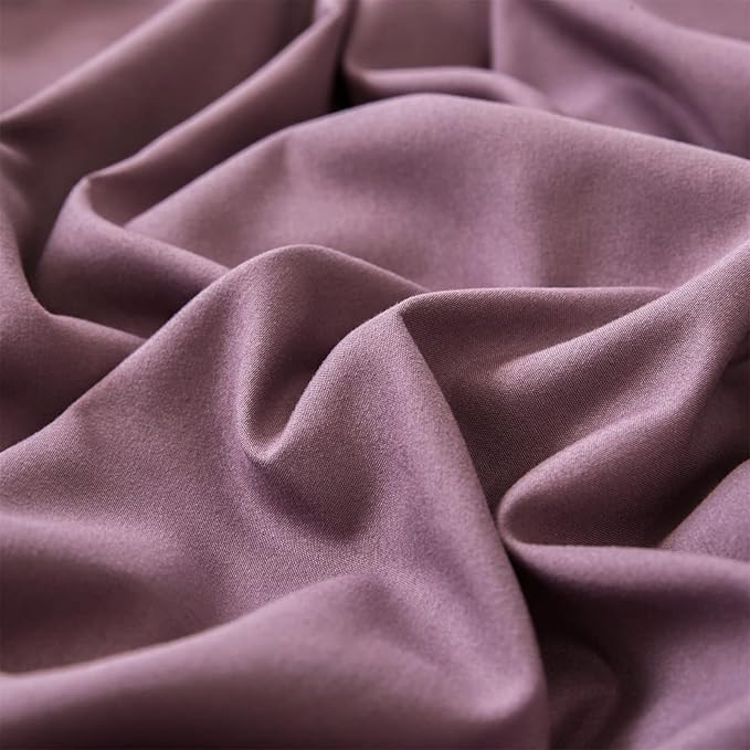 Cottonight Purple Comforter Set Queen Pale Mauve Bedding Comforter Set Full Solid Modern Dusty Lilac Purple Blanket Quilts Breathable 3 Piece Purple Comforter Set for Women Adults