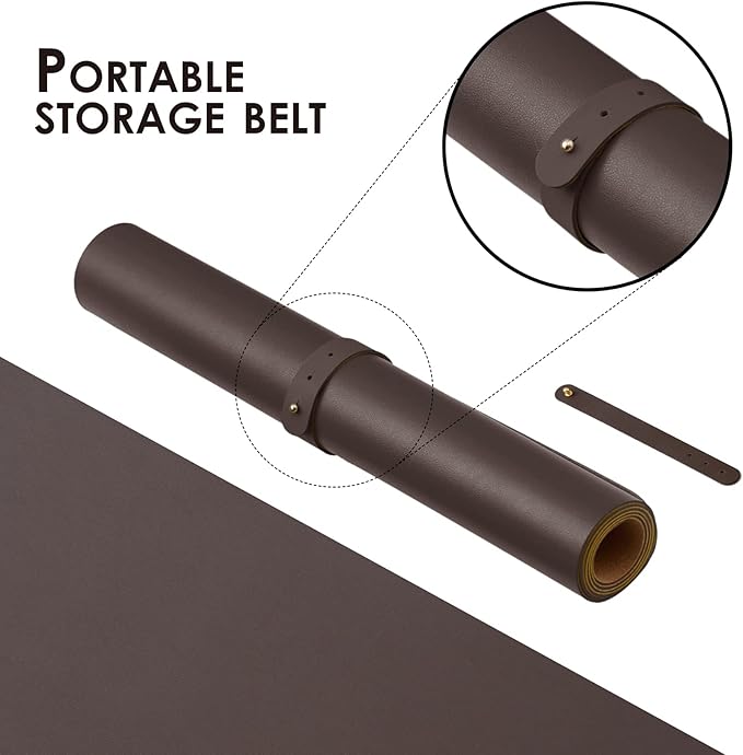 Cork Desk Mat - Dual-Sided Desk Pad for Office and Home - Desk Organization and Accessories - Ideal for Large Mouse Pad and Desk Mats on Top of Desks(Coffee,36"x 17")