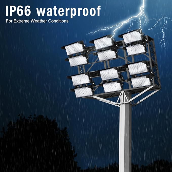 900W Led Stadium Lights, IP66 High Power Outdoor Sport Court Arena Light Pro-Grade High Mast Lighting with Dimmable 10KV Surge Protection Commercial and Industry for Large Area Lighting