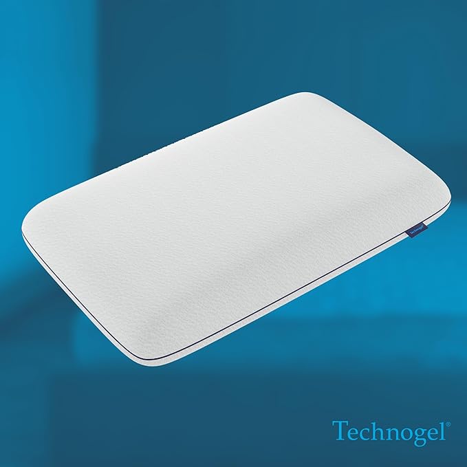 Technogel Deluxe Cooling Gel Pillow - Patented Cooling Technology, Odorless Memory Foam – Breatable Ergonomic Support for Side & Back Sleepers with Washable Cover, 4.5" (Medium)
