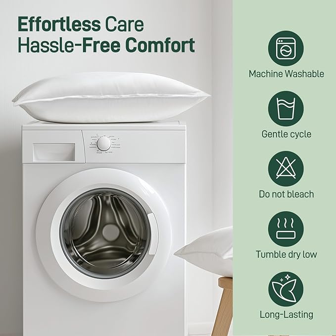 Hypoallergenic Bamboo Viscose Breathable Pillows with Down Alternative Filling, Standard/Queen Size Set of 2，Fluffy Luxury Hotel Quality, Oeko-Tex Certified, Machine Washable