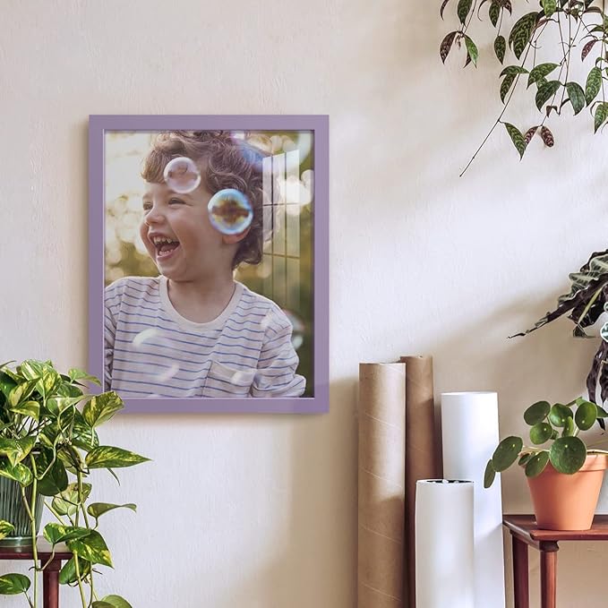 Renditions Gallery 11x14 inch Picture Frame High-end Modern Style, Made of Solid Wood and High Definition Glass Ready for Wall and Tabletop Photo Display, Violet Frame