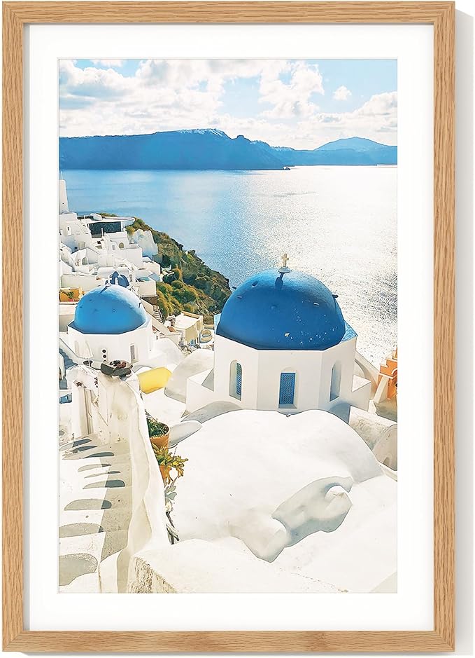 Axeman 13x19 Poster Frame | Solid Oak Wood 13x19 Picture Frame With Mat for 11x17 | 13''x19'' Wood Frame | Tempered Glass and Hanging Hardware Included Home Wall Decor Hanging Frame | Natural