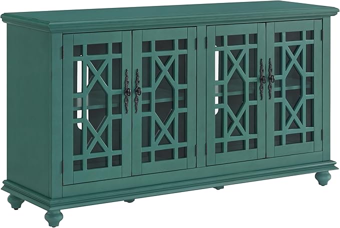 Martin Svensson Home Elegant TV Stand, 63" W x 35" H, Antique Teal-Green