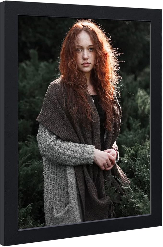 VCK 20x30 Poster Frame - Black, Textured Wood Picture Frames with Polished Plexiglass, Wall Gallery Display