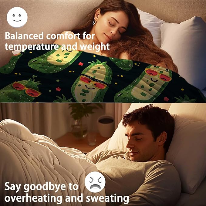 Pickle Blanket Throw for Girls and Women, Funny Gifts for Pickle and Cucumber Lovers, Lightweight Fleece Stuff for Couch and Bed Decor, 50x60 Inches