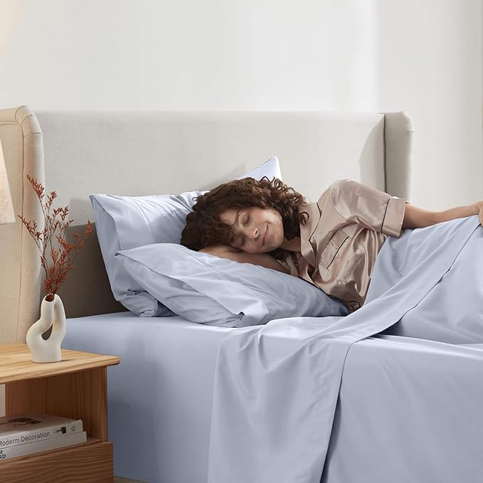 Nestl Twin XL Sheet Set - College Dorm Size - Luxury 1800 Ultra-Soft Microfiber Twin Extra Long Bed Sheets - Deep Pockets - Easy Fit - Extra Soft - 3 Piece Set (Twin XL, Ice Blue)