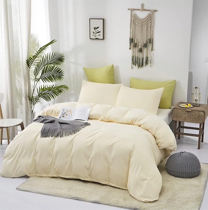 Cottonight Ivory Comforter Set Twin Beige White Bedding Comforter Set Off White Solid Blanket Quilts Solid Cream White Modern Soft Breathable Chic Ivory Bedding Set for Women Men Twin Bed