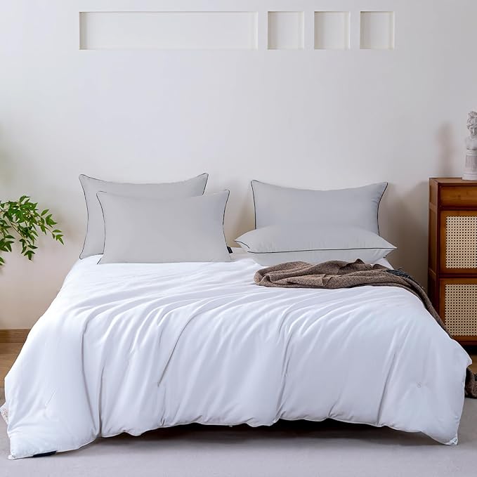 GOHOME Pillows King Size Set of 4 - Bed Pillows for Sleeping 4 Pack, Cooling Supportive Hotel Pillows with Premium Soft Down Alternative Fill for Side Stomach and Back Sleepers