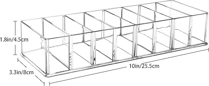 Detachable Makeup Organizer, 8 Compartments Acrylic Cosmetic Storage Jewelry Display Boxes, Clear Drawer Organizers Case for Dresser Vanity Bathroom Kitchen
