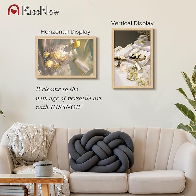 16x24 Poster Frame 4 Pack, Natural Oak Wood Picture Frame with Polished Plexiglass, Wall Hanging