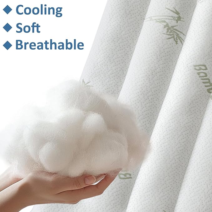 SWTMERRY Ultra Thin Pillows for Sleeping, Flat Pillows for Stomach & Side Sleepers, Rayon Derived from Bamboo, 7D High Support 2.5 inch Height Slim Bed Pillow