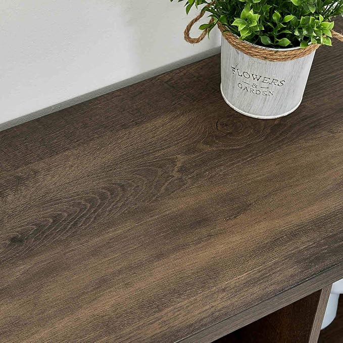 FATORRI 6 Cube Storage Organizer Shelf, Rustic Wood and Metal Cubby Bookcase, Industrial 4 Tier Cube Bookshelf (Walnut Brown)