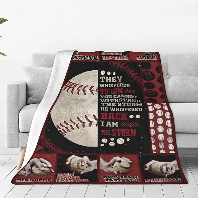 Baseball Gifts: Cozy Fleece Flannel Blanket - Soft, Warm, Plush & Lightweight - Inspirational Design for Boys, Girls, Teens, Men, Kids - Couch, Sofa, Bed - 60"X80"