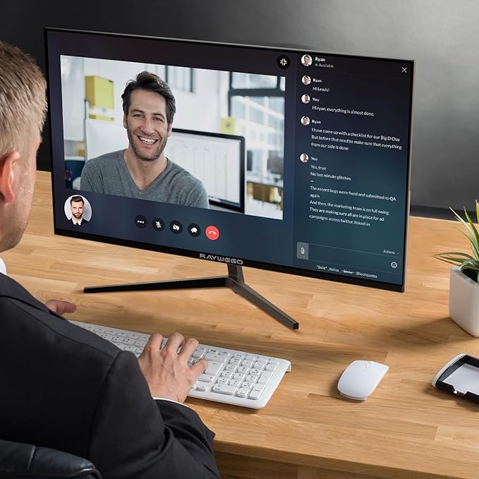 24 inch Gaming Monitor 100Hz Computer Monitor Built-in Speakers Full HD 1920 x 1080P with HDMI DP Interface Eye Care Frameless with 3-Side Virtually Borderless Design VESA（100 x 100mm）