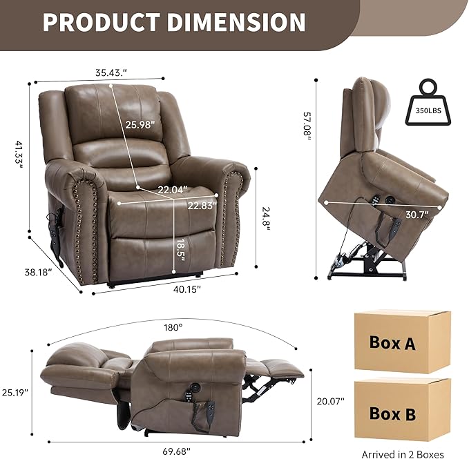 Recliner Chairs for Adults, Oversized Bedroom Chair with Massage, Sofa Chair Home Theater Seating with Lumbar Support, Comfortable Lift Chair for Elderly, Glider Nursery Chair for Living Room