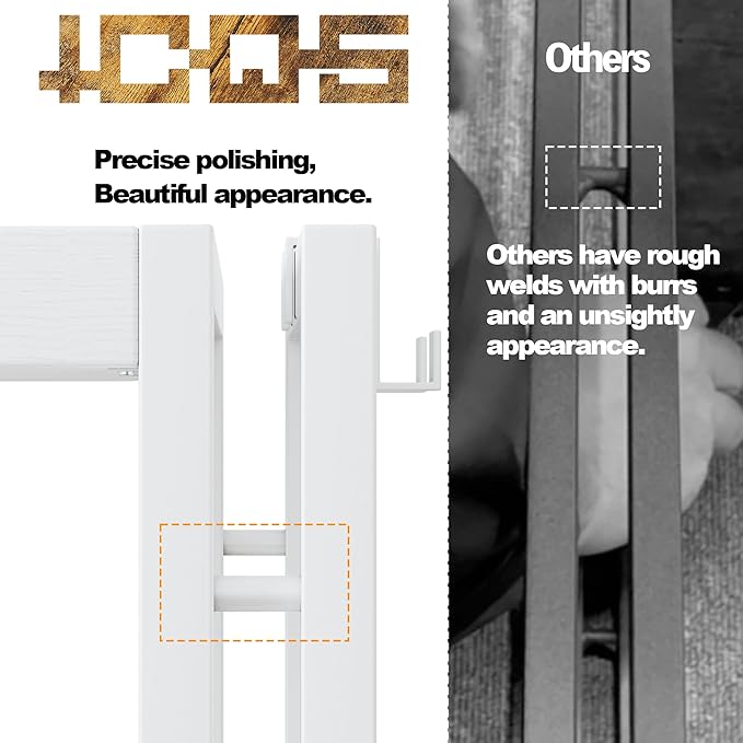 HCHQHS Bookshelf, 5-Tier Industrial Bookcase, White Open Book Shelf, Freestanding Tall Bookshelves with Metal Frame