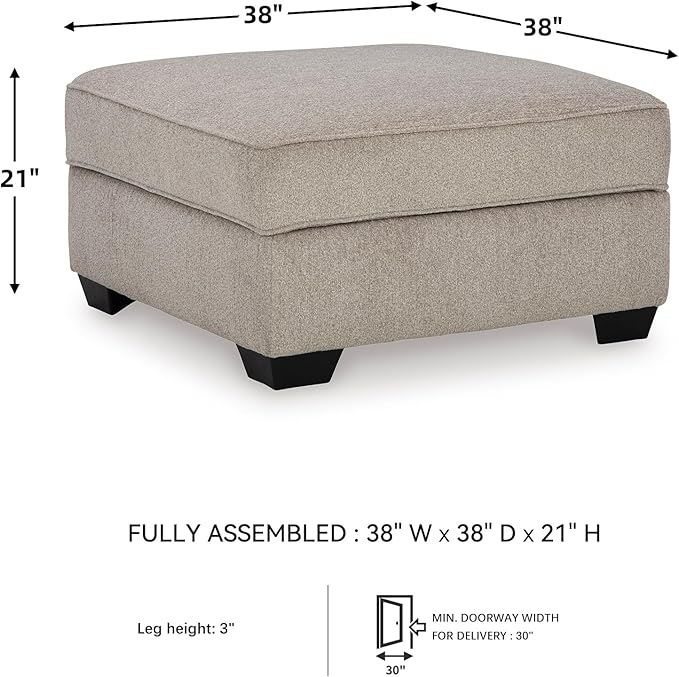 Signature Design by Ashley Claireah Casual Square Storage Ottoman with Removable Lid, Light Brown