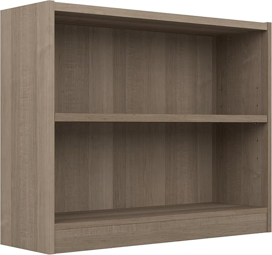 Bush Furniture Universal Small 2 Shelf Bookcase in Ash Gray