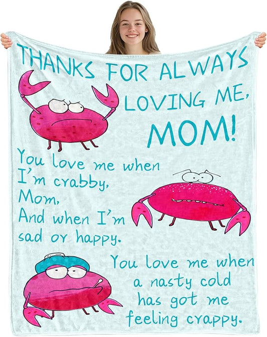 Gifts for Mom, Birthday Gifts for Mom from Daughter, Mother Gifts for Mothers Day, Soft Throw Blanket from Son for Sofa Couch 50" x 60"