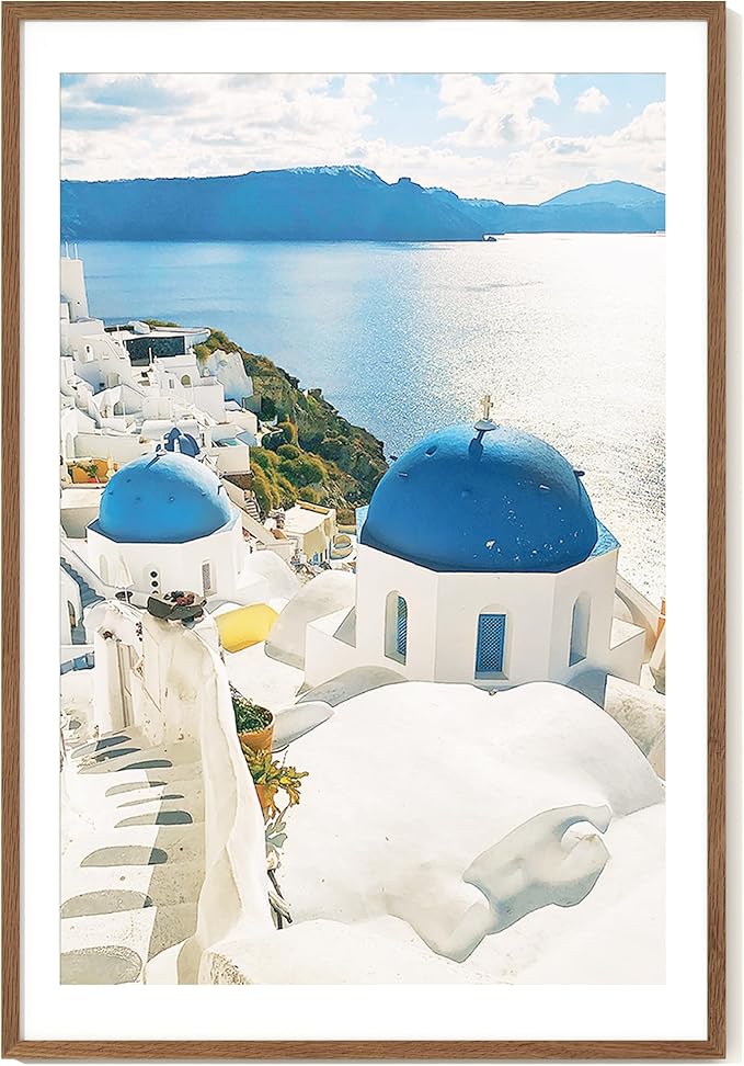 Axeman 27x40 Picture Frame with Mat for 24x36, Solid Oak Wood Poster Frame with Tempered Glass for Home Decor, Wooden 27''x40'' Minimalist Photo Frame Movie Poster Frame with Wall Hooks, Walnut