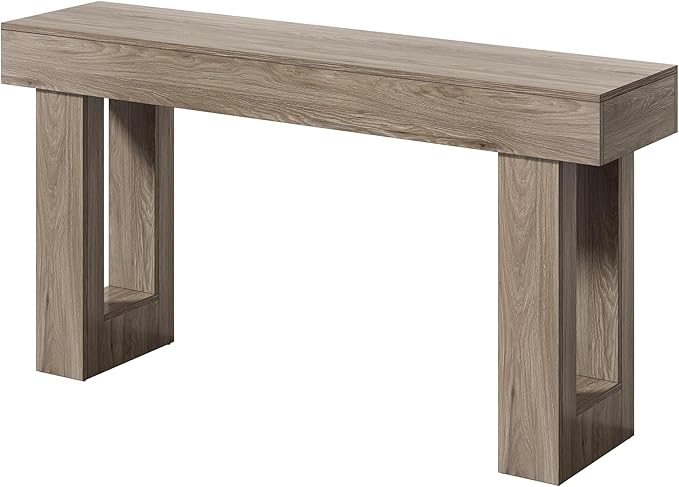 LITTLE TREE 63-Inch Long Console Tables for Entryway, Large Sofa Table Behind Couch, Grey Wooden Entry Foyer Hallway Table, Industrial Console Sofa Tables for Living Room
