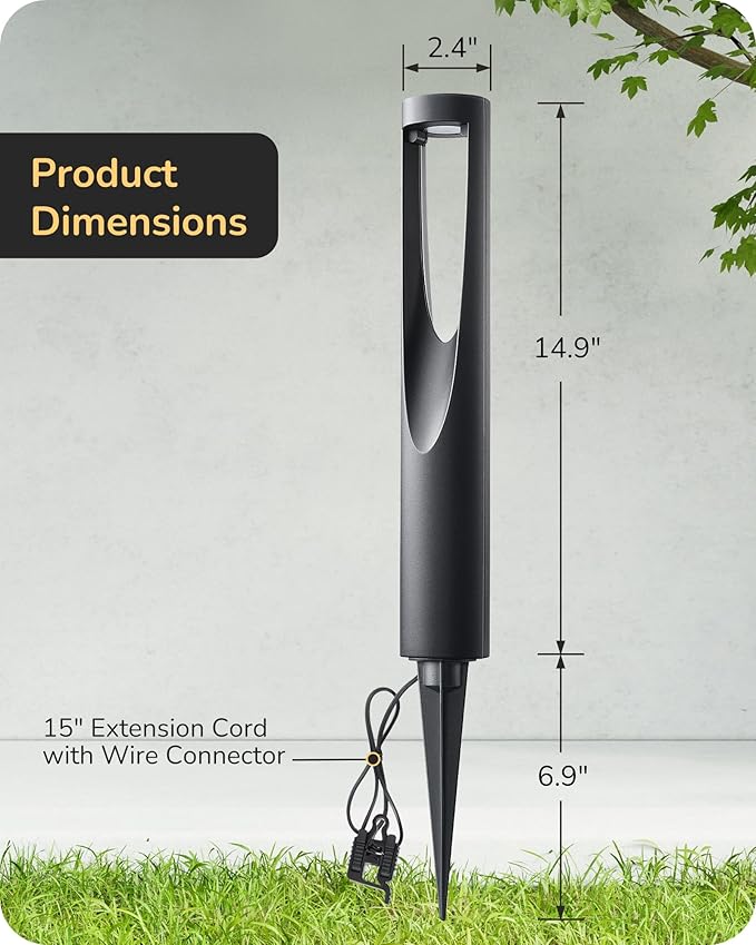 EDISHINE Low Voltage Landscape Lights, 12V 2W 150LM 3000K LED Landscape Path Lights with Connectors, Waterproof Electric Outdoor Landscape Lighting for Walkway Yard Garden, CRI80 12 Pack