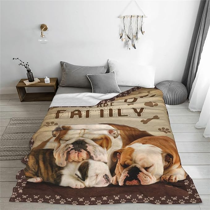 Bulldog Blanket French Bulldog Throw Blankets Cozy Fleece Flannel Blanket Soft Warm Plush Lightweight Bedding Frenchie Decor Bulldog Gifts for Girls Women Boys Teens Kids for Couch Sofa Bed 40"X50"