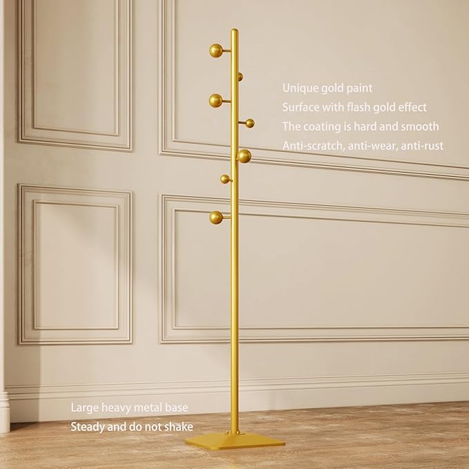 coat rack freestanding,coat rack stand with 7 Hooks and Metal Base for Bags, Hats.Coat Tree Coat Hanger Stand for Home Office Hall Entryway