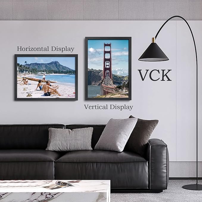 VCK 20x28 Poster Frames Set of 2, Black Solid Wood Frame with Textured Exclusive, Wall Gallery Picture Frame