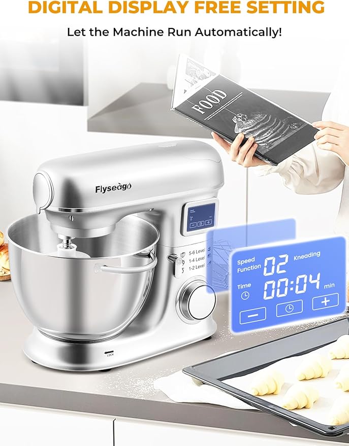 Stand Mixer 8-IN-1 8.5 Qt 2000W Multifunctional Fermentation Electric Kitchen Mixer 6 Speed Tilt-Head with Stainless Steel Bowl, 1.5L Glass Jar Meat Grinder Dough Hook Whisk Pasta Attachment