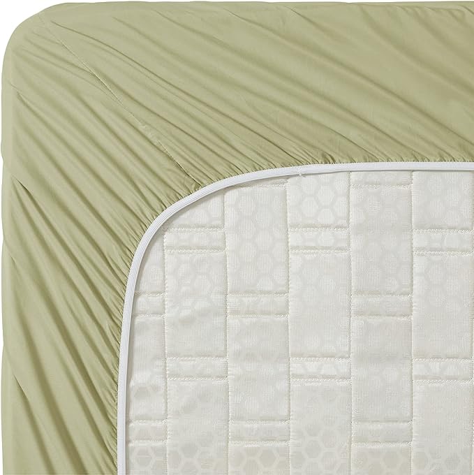 Clara Clark Bed Sheets, Premier 1800 Series 4 Piece Bed Sheet Set, Deep Pocket, Wrinkle, Fade, Stain Resistant, Luxury Soft Bedding Sheets & Pillowcases, Twin-XL, Sage Green