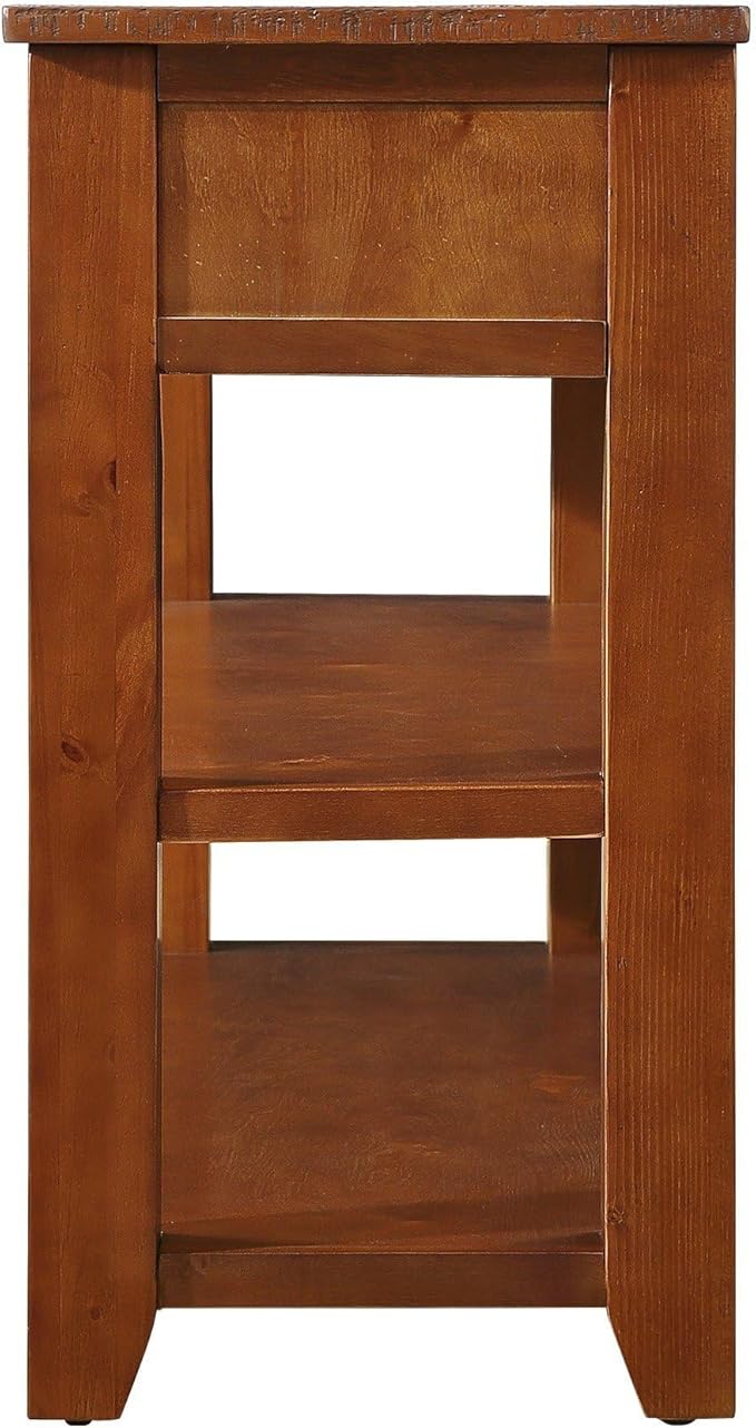 Knocbel Farmhouse Entryway Long Console Table with 3 Storage Drawers and 2 Lower Shelves, Entry Hallway Foyer Sofa Table with Handles