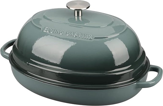 Enameled Oval Cast Iron Dutch Oven Pot with Lid, Bread Dutch Oven for Sourdough Bread Baking, 6QT, Slateblue