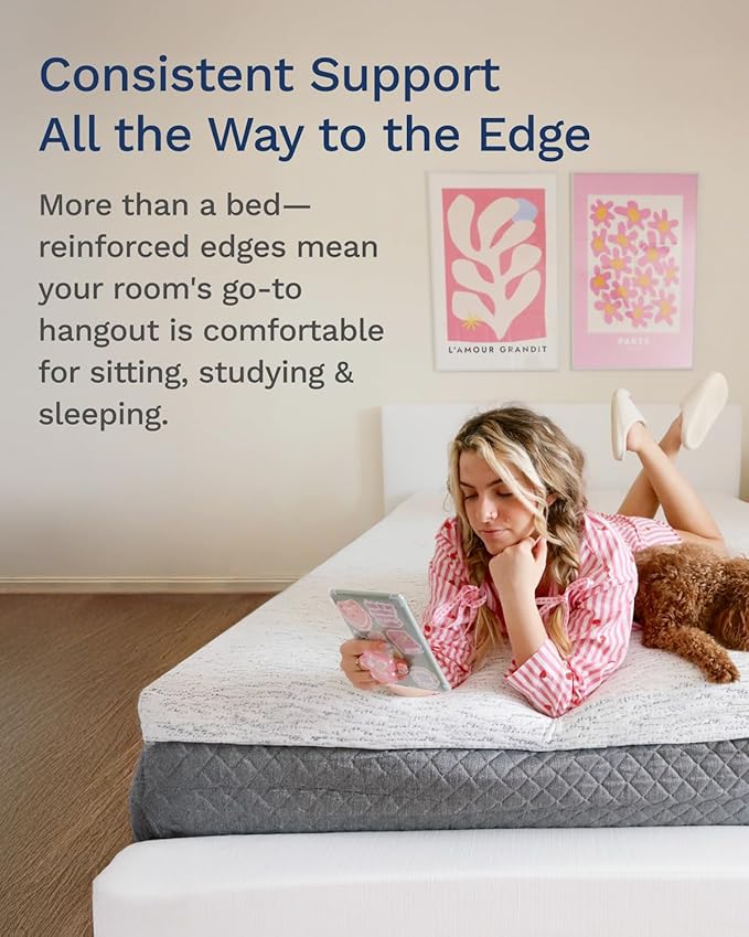 ViscoSoft 4 Inch Memory Foam Mattress Topper Twin XL - Select High Density Extra Long Ventilated Mattress Pad - Removable Bamboo-Rayon Cover