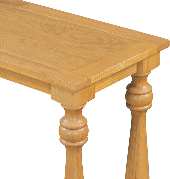 63 Inch Console Table with 4 Vase-Leg, Vintage Wood Grain Sofa Table Behind Couch, Narrow Entryway Accent Table for Living Room, Entrance, Hallway, Foyer, Bedroom, Apartments, Natural