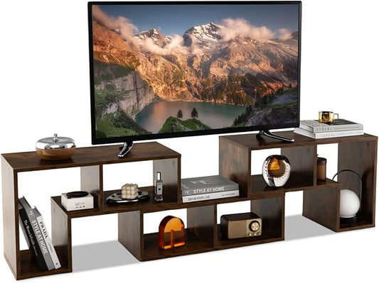 KOTEK TV Stand for 50 55 60 65 Inch TV, 3 Pieces Free Combination Bookshelf Organizer, TV Console Table with Open Storage Shelves, Modern Entertainment Center for Living Room, Bedroom