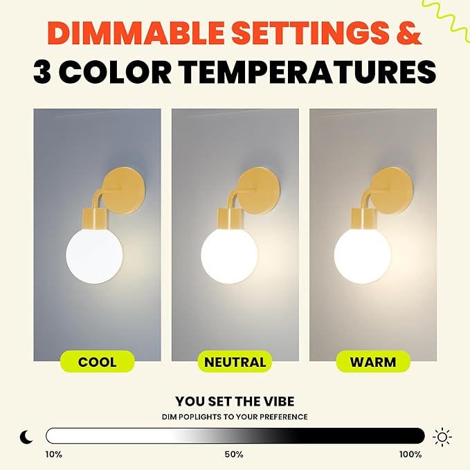 Wireless Wall Sconce (Shark Tank) Rechargeable & Dimmable LED Light w/App Control & Damage-Free Install, Moveable Modern Ambient Lighting for Elegant Home & Bedroom Decor | Marigold