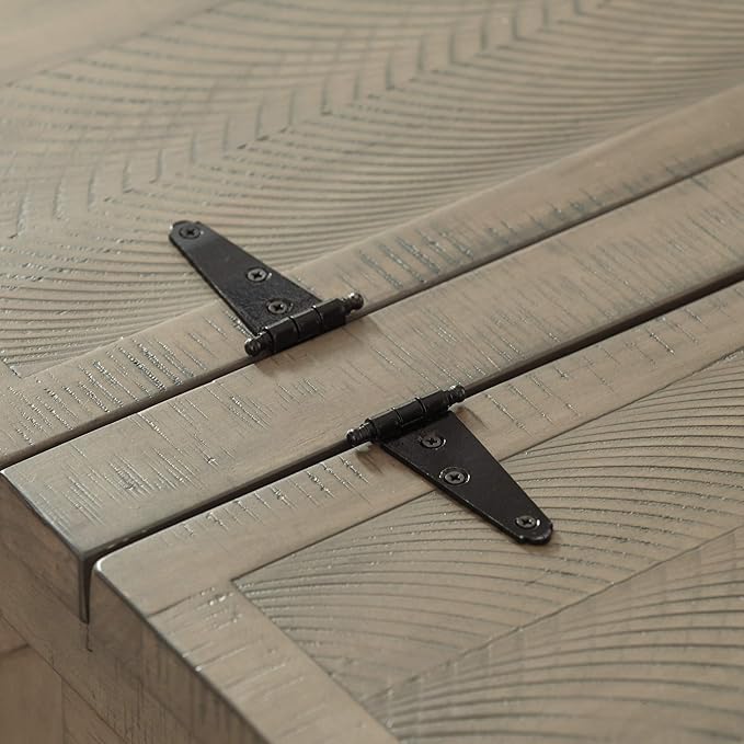 Signature Design by Ashley Aldwin Farmhouse Square Coffee Table with Lift Top for Storage, Grayish Brown