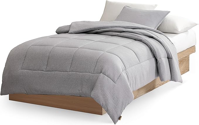 UGG Leonora Comforter Set with 1 Pillow Sham Lightweight Down Alternative Reversible All Season Washable and Hypoallergenic Bedding for College Apartment or Dorm Essentials, Twin/Twin XL, Light Grey