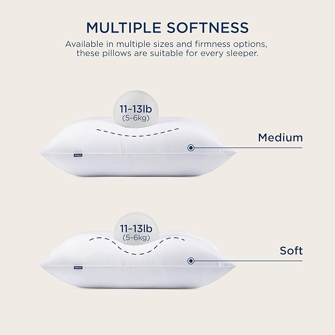 Bedsure King Size Pillows Set of 2 - King Size Bed Pillows 2 Pack for Sleeping, Soft and Supportive, Hotel Quality, Original Down Alternative Filling for Side, Back Sleepers