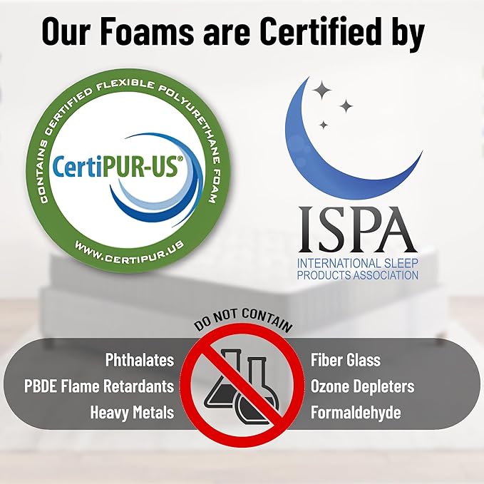 Ottomanson Twin XL 9" Hybrid Mattress - Rock Hard Feel - Made in USA - Individually Pocketed Coils & CertiPUR-US Foam - Fiberglass-Free - Bed in a Box