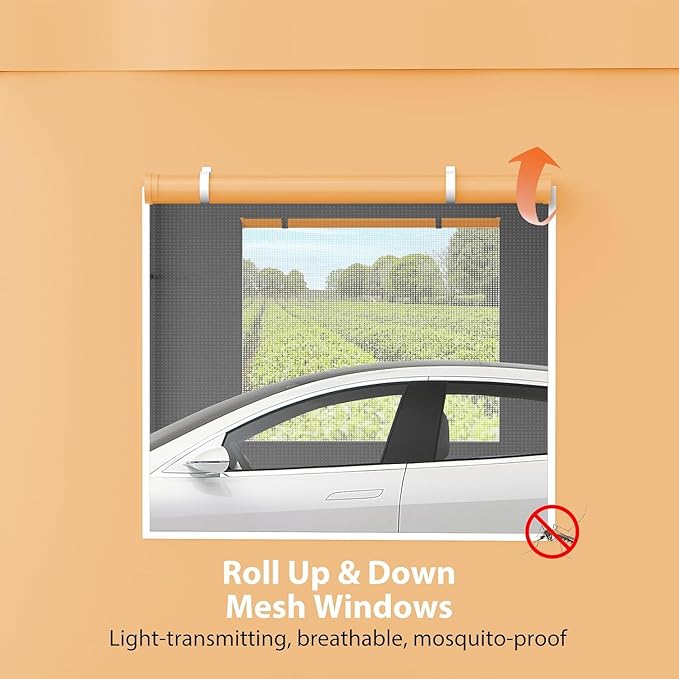 13x25FT Heavy Duty Portable Carport Canopy with 4 Roll-Up Doors & 4 Mesh Windows, Large Outdoor Garage Shelter for Car, Truck, Boat, Party, and Market Use