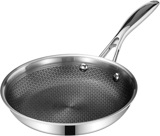 DELUXE Hybrid Ceramic Nonstick 8-Inch Fry Pan, Skillet with Stay-Cool Handles, Dishwasher&Oven Safe, PFOA Free Compatible with All Cooktops