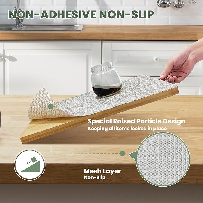 Drawer Liner and Shelf Liner for Kitchen Cabinet Liner Non-Adhesive Non-Slip Shelf Paper, Thick Strong Grip Waterproof Easy to Clean for Shelves, Cupboard, Desks, Baroque Pattern, 12 in x 10 FT