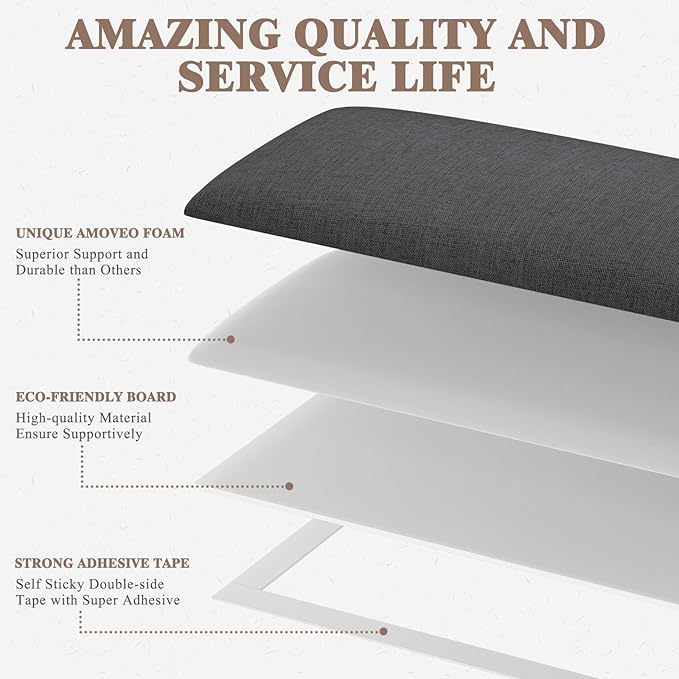 Upholstered Headboard for Queen Size Bed, Wall Mounted & Peel and Stick Headboard, Soundproof DIY Wall Panels, Fabric Tufted Head board in Modern Design for Bedroom (9 Panels, Each 23.62"x9.84"）