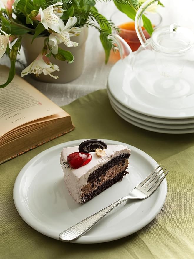 Matte Silverware Set, 18/10 Stainless Steel Satin Flatware, Modern Brushed Finish Cutlery, Dishwasher Safe & Durable, Built to Last (40-Piece, Fidenza Hammered)