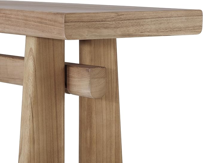 Christopher Knight Home Hirai Narrow Console Table with Geometric Silhouette, Entryway Table with Premium Wood Veneer Finish, MDF Wood Design Display Table for Home Decoration, Living Room, Brown