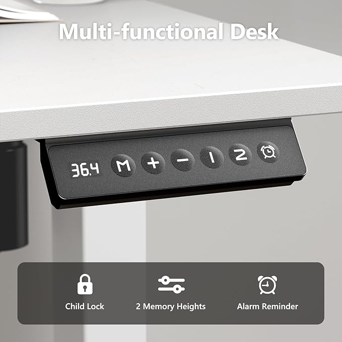 Electric Standing Desk 40 x 24 Inches, Height Adjustable Sit Stand Home Office Computer Desk with Memory Presets,White